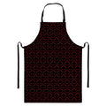 Black And Red Canadian Maple Leaf Print Bib Apron With Pocket