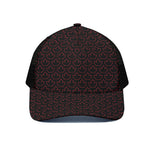 Black And Red Canadian Maple Leaf Print Black Mesh Trucker Cap