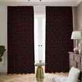 Black And Red Canadian Maple Leaf Print Dimout Pencil Pleat Curtains