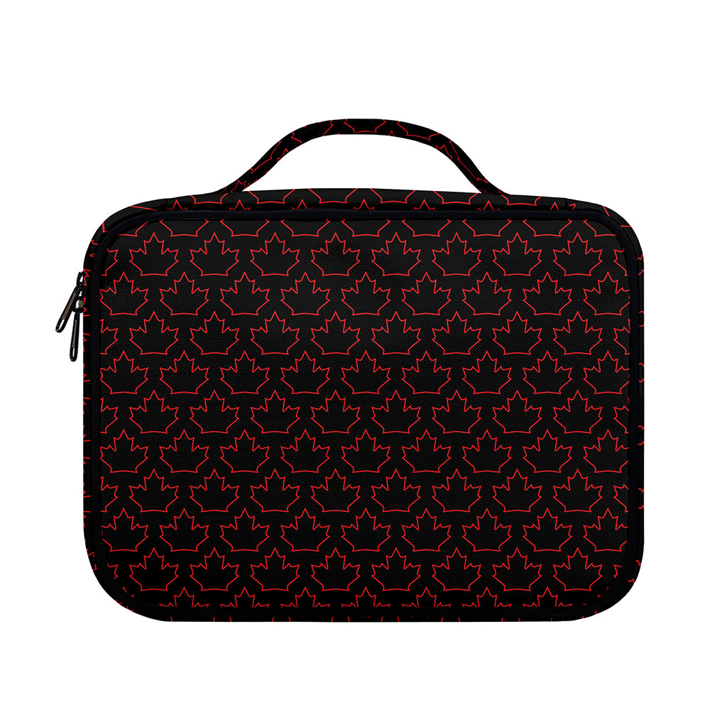 Black And Red Canadian Maple Leaf Print Briefcase Bible Bag