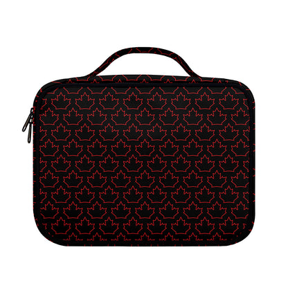 Black And Red Canadian Maple Leaf Print Briefcase Bible Bag
