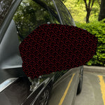 Black And Red Canadian Maple Leaf Print Car Side Mirror Covers