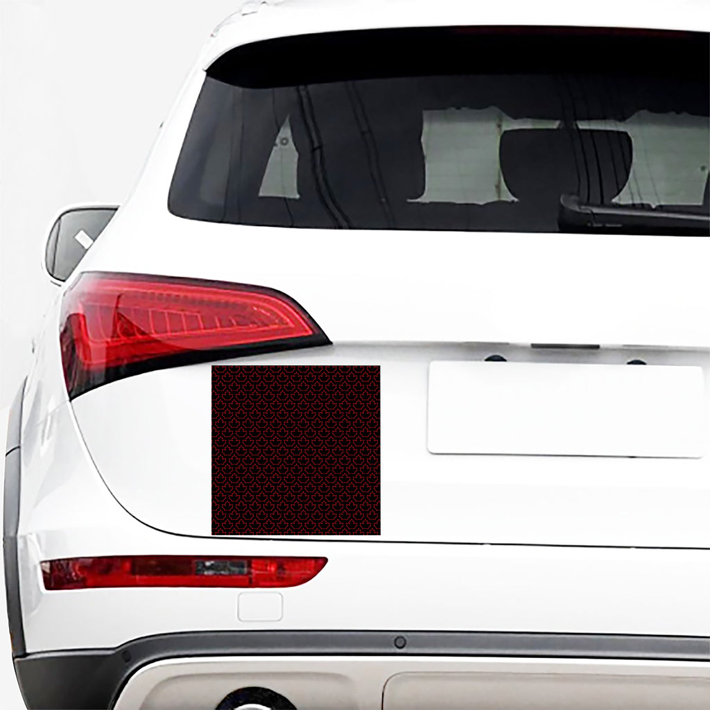 Black And Red Canadian Maple Leaf Print Car Sticker