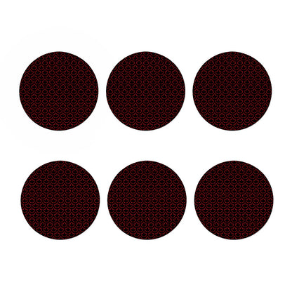 Black And Red Canadian Maple Leaf Print Coaster Set