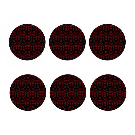 Black And Red Canadian Maple Leaf Print Coaster Set