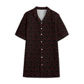 Black And Red Canadian Maple Leaf Print Cotton Hawaiian Shirt
