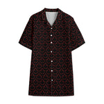 Black And Red Canadian Maple Leaf Print Cotton Hawaiian Shirt