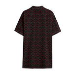 Black And Red Canadian Maple Leaf Print Cotton Hawaiian Shirt