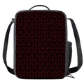 Black And Red Canadian Maple Leaf Print Crossbody Lunch Bag