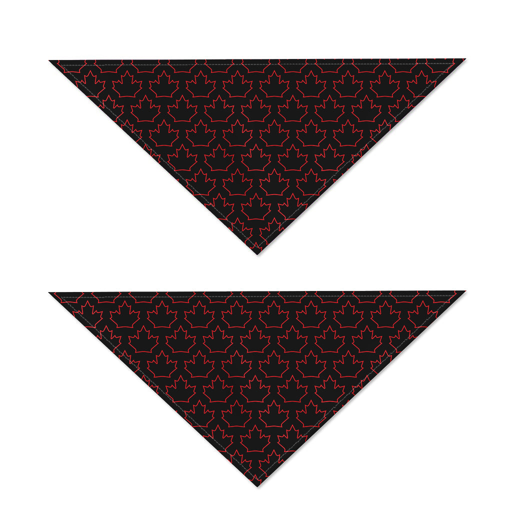 Black And Red Canadian Maple Leaf Print Dog Bandana