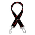 Black And Red Canadian Maple Leaf Print Dog Seat Belt