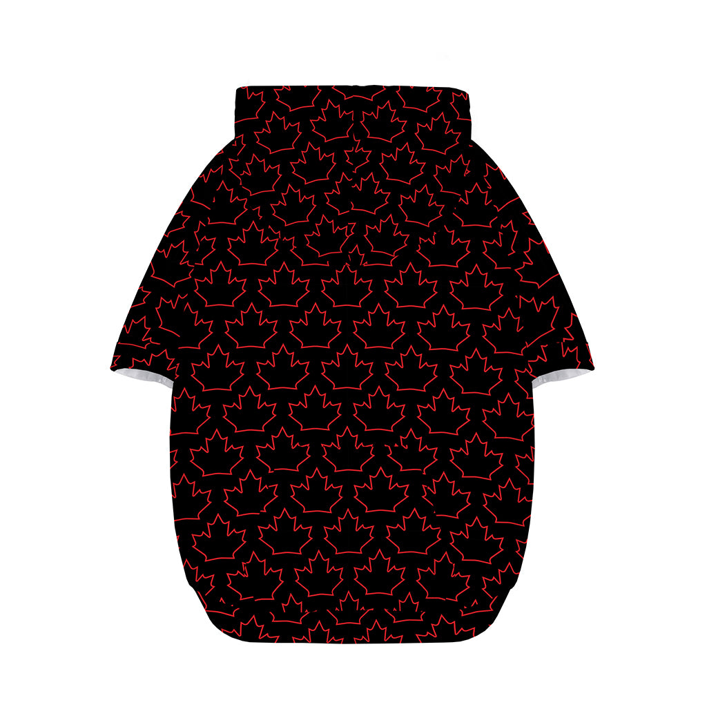 Black And Red Canadian Maple Leaf Print Dog Zip Up Hoodie