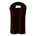 Black And Red Canadian Maple Leaf Print Double Neoprene Wine Tote
