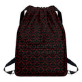 Black And Red Canadian Maple Leaf Print Drawstring Backpack