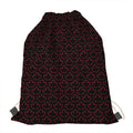Black And Red Canadian Maple Leaf Print Drawstring Bag