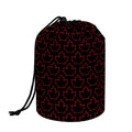 Black And Red Canadian Maple Leaf Print Drawstring Makeup Bag