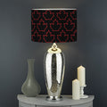 Black And Red Canadian Maple Leaf Print Drum Lamp Shade