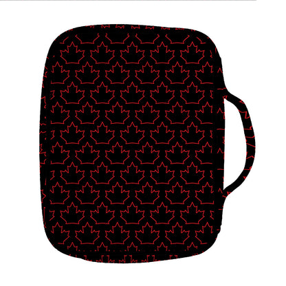 Black And Red Canadian Maple Leaf Print Front Pocket Bible Bag