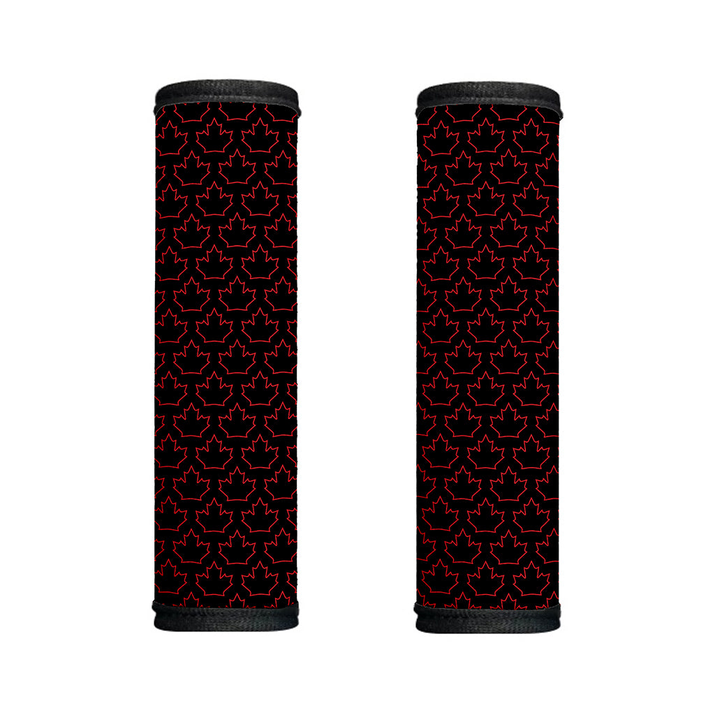 Black And Red Canadian Maple Leaf Print Handle Covers