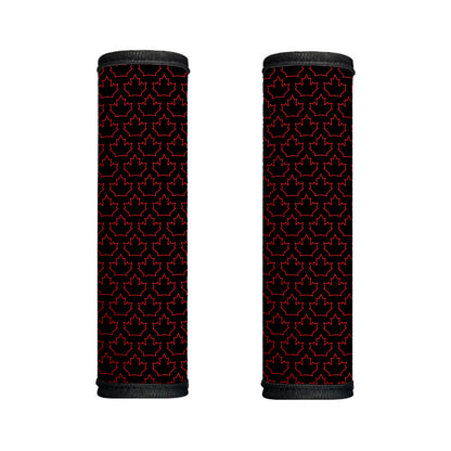 Black And Red Canadian Maple Leaf Print Handle Covers