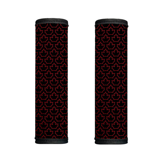 Black And Red Canadian Maple Leaf Print Handle Covers