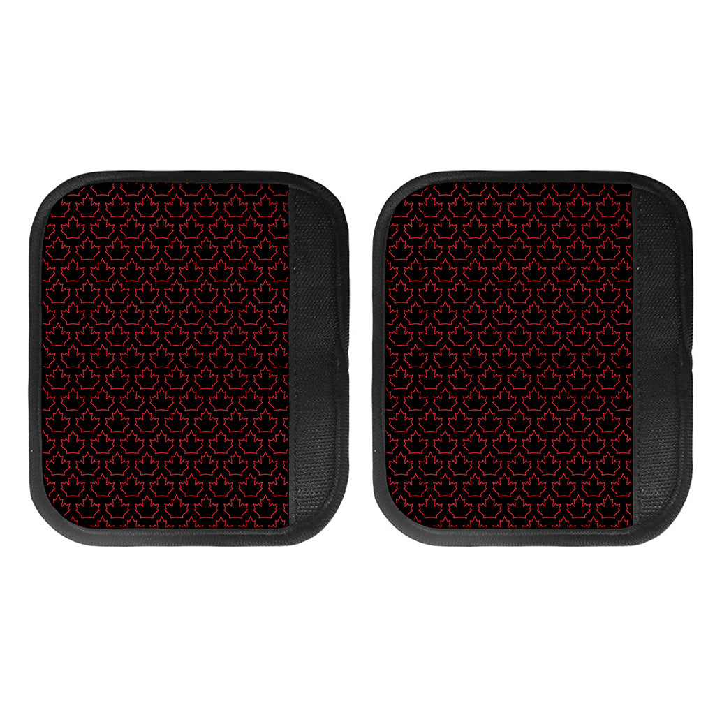 Black And Red Canadian Maple Leaf Print Handle Covers