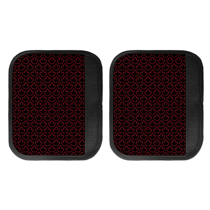 Black And Red Canadian Maple Leaf Print Handle Covers
