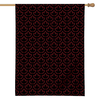 Black And Red Canadian Maple Leaf Print House Flag