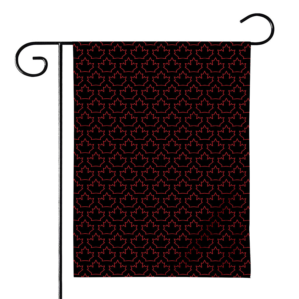 Black And Red Canadian Maple Leaf Print House Flag