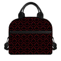 Black And Red Canadian Maple Leaf Print Insulated Lunch Bag
