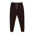 Black And Red Canadian Maple Leaf Print Jogger Pants