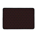 Black And Red Canadian Maple Leaf Print Kitchen Mat