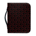 Black And Red Canadian Maple Leaf Print Leather Bible Cover