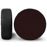 Black And Red Canadian Maple Leaf Print Leather Spare Tire Cover
