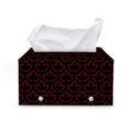 Black And Red Canadian Maple Leaf Print Leather Tissue Box Cover