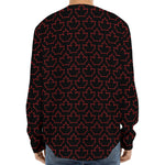 Black And Red Canadian Maple Leaf Print Long Sleeve Baseball Jersey