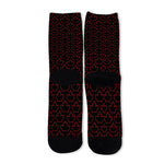 Black And Red Canadian Maple Leaf Print Long Socks