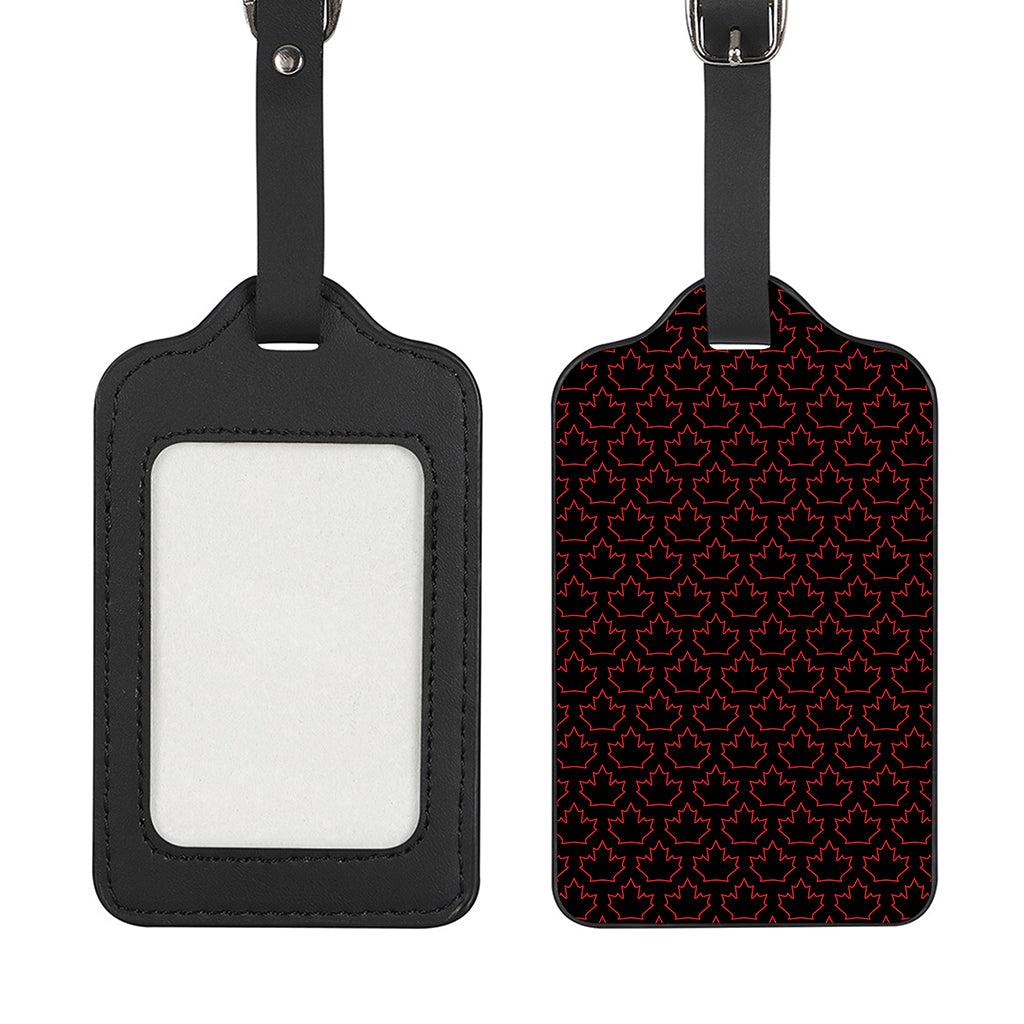 Black And Red Canadian Maple Leaf Print Luggage Tag