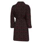 Black And Red Canadian Maple Leaf Print Men's Bathrobe