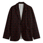 Black And Red Canadian Maple Leaf Print Men's Blazer