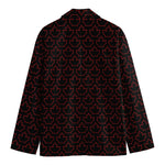 Black And Red Canadian Maple Leaf Print Men's Blazer