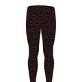 Black And Red Canadian Maple Leaf Print Men's Leggings