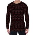 Black And Red Canadian Maple Leaf Print Men's Long Sleeve T-Shirt