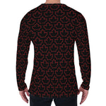 Black And Red Canadian Maple Leaf Print Men's Long Sleeve T-Shirt