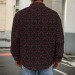Black And Red Canadian Maple Leaf Print Men's Shirt Jacket