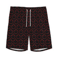 Black And Red Canadian Maple Leaf Print Men's Athletic Shorts