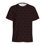 Black And Red Canadian Maple Leaf Print Men's Sports T-Shirt