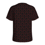 Black And Red Canadian Maple Leaf Print Men's Sports T-Shirt