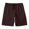 Black And Red Canadian Maple Leaf Print Men's Swim Trunks