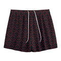 Black And Red Canadian Maple Leaf Print Mesh Shorts